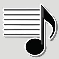 A black and white picture of a musical note with a musical note on it vector