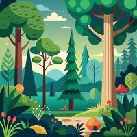 A Collection of Trees flat style illustration vector