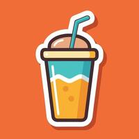 Cartoon retro groovy orange juice funny character vector