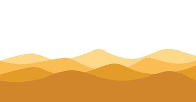 Yellow abstract landscape desert sand waves layer background vector