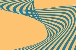 A dynamic abstract pattern featuring blue stripes twisting and curving against a yellow background, creating a mesmerizing visual effect and modern impression vector