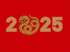 illustration of the number 2025 with a snake as a substitute for zero vector