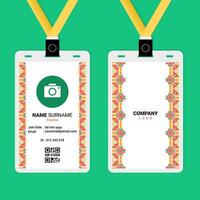 ID Card Design with Geometric Chinese Ornament on The Side vector