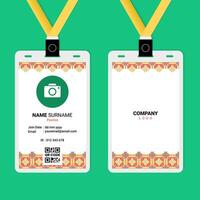 ID Card Design with Chinese Geometric Ornament on Top and Bottom vector