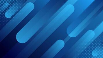Dark blue gradient dynamic background with halftone. Abstract geometric wallpaper vector