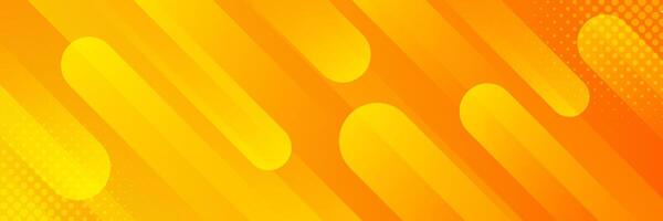 Bright orange gradient abstract dynamic banner background with halftone. illustration vector