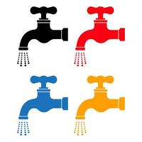 Water faucet, old tap icons, flat icon set for logo design, webdesign and mobile applications, colorful web button collection in eps 10. vector