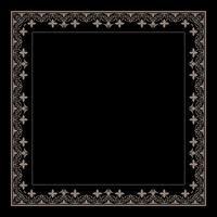 Decorative frame Elegant element for design in Eastern style, place for text. Square gold floral european national pattern frame arabesque. Lace frame square surfaces, invitations, embroidery vector