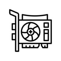 gpu line icon vector