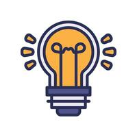 light bulb filled color icon vector