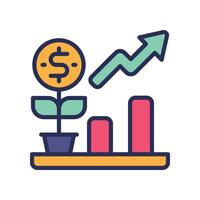 growth filled color icon vector