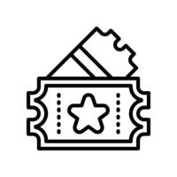 ticket line icon vector