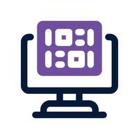 binary code dual tone icon. vector