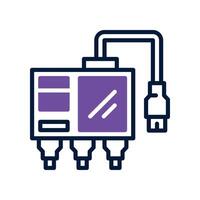 usb hub dual tone icon vector