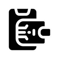 digital wallet glyph icon. vector