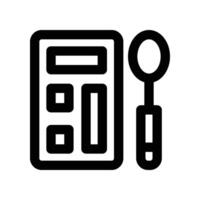 calories calculator line icon. vector