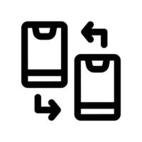 data exchange line icon. vector