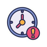wall clock filled color icon vector