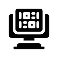 binary code glyph icon. vector