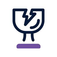 broken glass icon. dual tone icon for your website, mobile, presentation, and logo design. vector