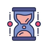 sand clock filled color icon vector