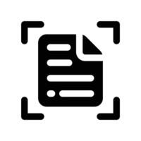 scan glyph icon. vector
