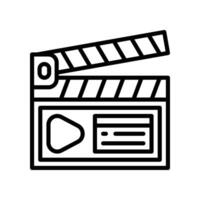 clapperboard line icon vector