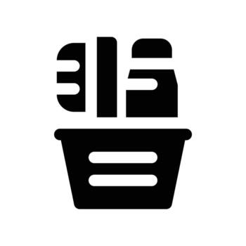 cepillo de dientes sólido icono. vector