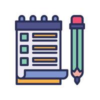 notebook filled color icon vector