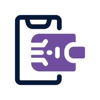digital wallet dual tone icon. vector
