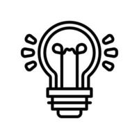 light bulb line icon vector