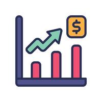 statistic filled color icon vector