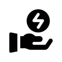 save energy solid icon. vector