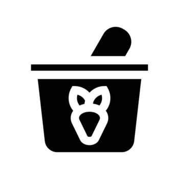 yogur sólido icono. vector