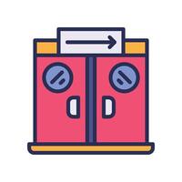 exit door filled color icon vector