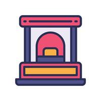 ticket booth filled color icon vector
