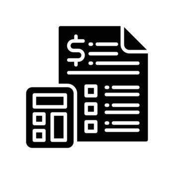 calculation solid icon vector