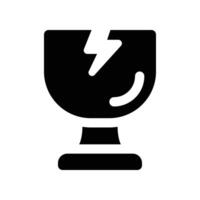 broken glass icon. glyph icon for your website, mobile, presentation, and logo design. vector