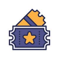 ticket filled color icon vector