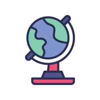 globe filled color icon vector