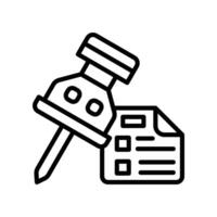 push pin line icon vector