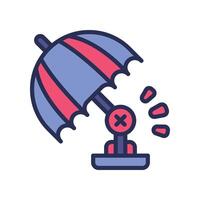 studio umbrella filled color icon vector