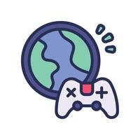 online gaming filled color icon vector