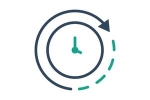 Time icon. line icon style. icon related to time and date. time elements illustration vector