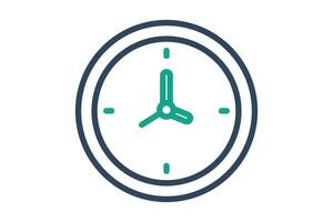 Clock icon. line icon style. icon related to time and date. time elements illustration vector