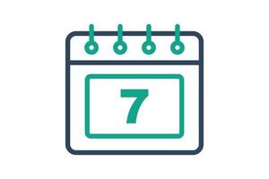 Week icon. line icon style. calendar with 7 day. icon related to time and date. time elements illustration vector