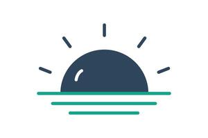 Sunrise icon. solid icon style. icon related to time and date. time elements illustration vector