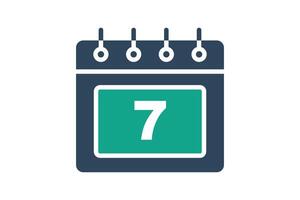Week icon. solid icon style. calendar with 7 day. icon related to time and date. time elements illustration vector