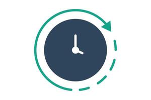 Time icon. solid icon style. icon related to time and date. time elements illustration vector