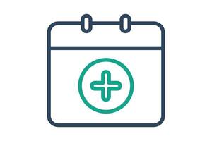 Add calendar icon. line icon style. icon related to time and date. time elements illustration vector